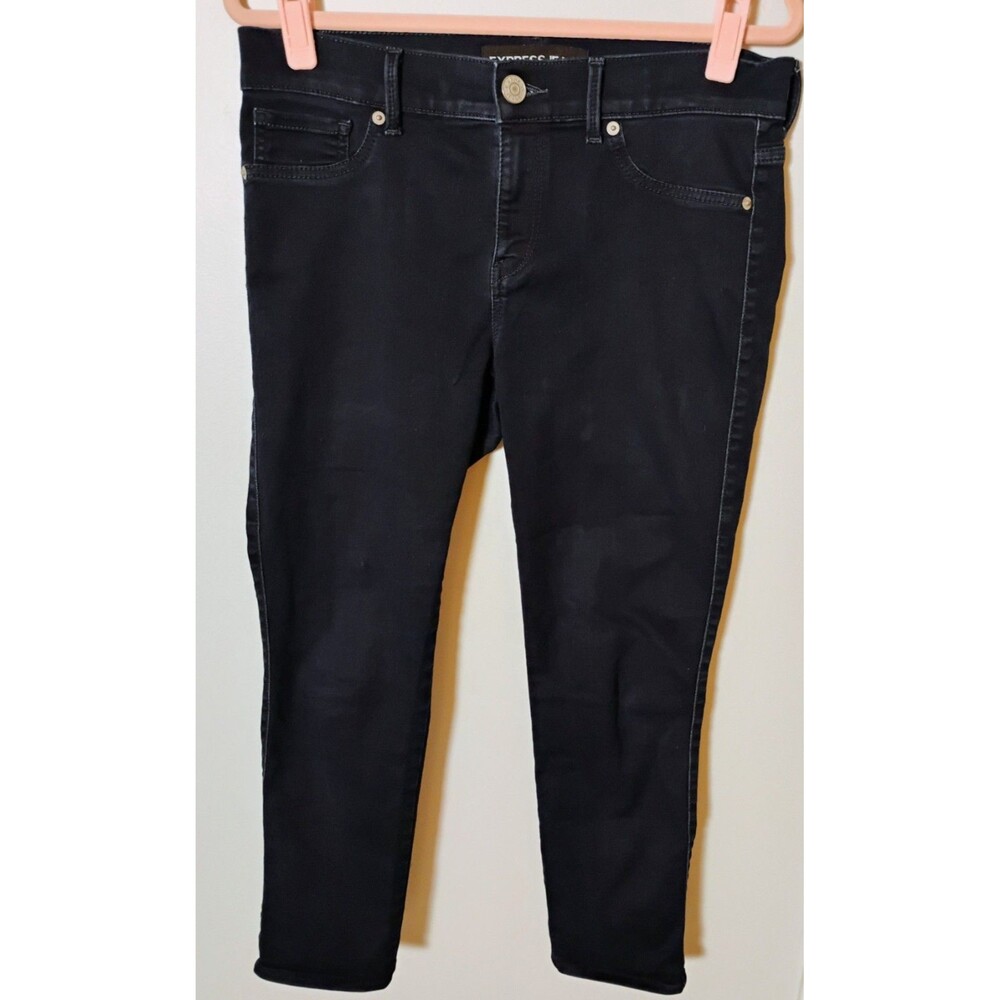 Women's Express Blue Jeans MIA Mid-Rise Cropped Legging Extreme Stretch Size 8R‎